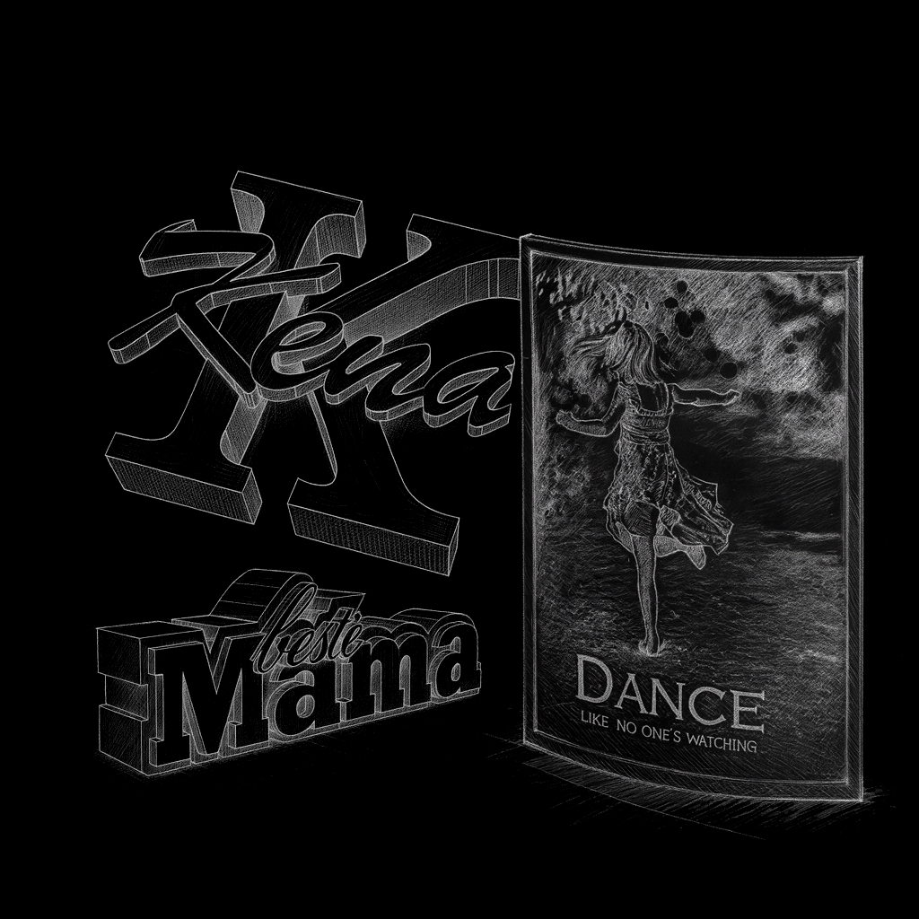 Personalisierte Geschenkideen aus dem 3D-Druck – individuelle Namen, liebevolle Botschaften wie 'beste Mama' und emotionale Lithophane mit persönlichen Fotos. Perfekt für besondere Anlässe wie Geburtstage, Muttertag oder einfach als Herzensgeschenk