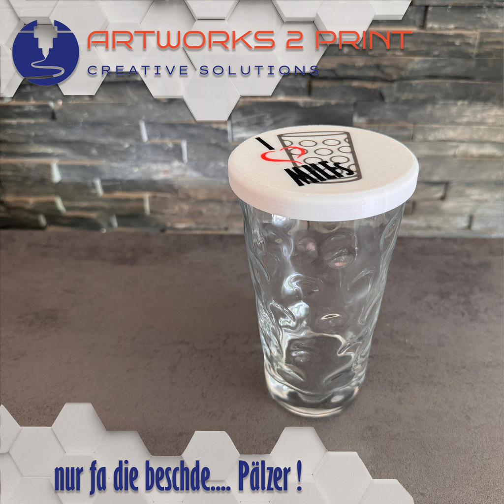 Dubbeglas Deckel 0,5l & 0,25l Personalisierbar Pfalz Geschenk Schutz gegen Insekten und KO Tropfen fürs Weinfest Straßenfest oder die Party