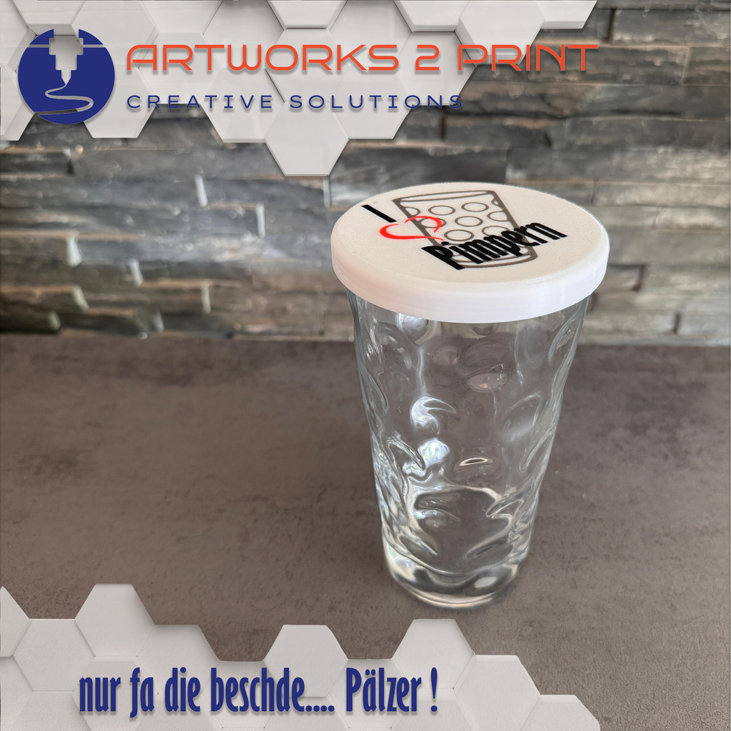 Dubbeglas Deckel 0,5l & 0,25l Personalisierbar Pfalz Geschenk Schutz gegen Insekten und KO Tropfen fürs Weinfest Straßenfest oder die Party