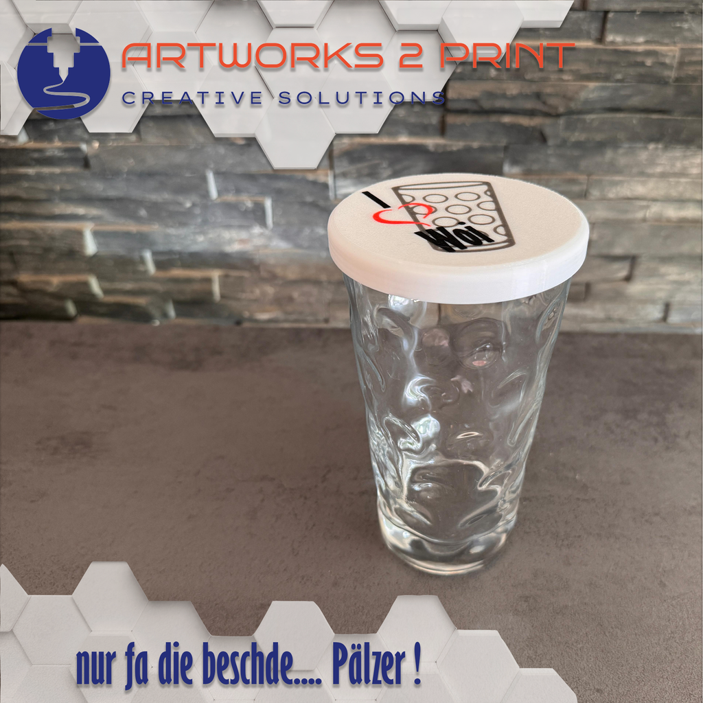 Dubbeglas Deckel 0,5l & 0,25l Personalisierbar Pfalz Geschenk Schutz gegen Insekten und KO Tropfen fürs Weinfest Straßenfest oder die Party
