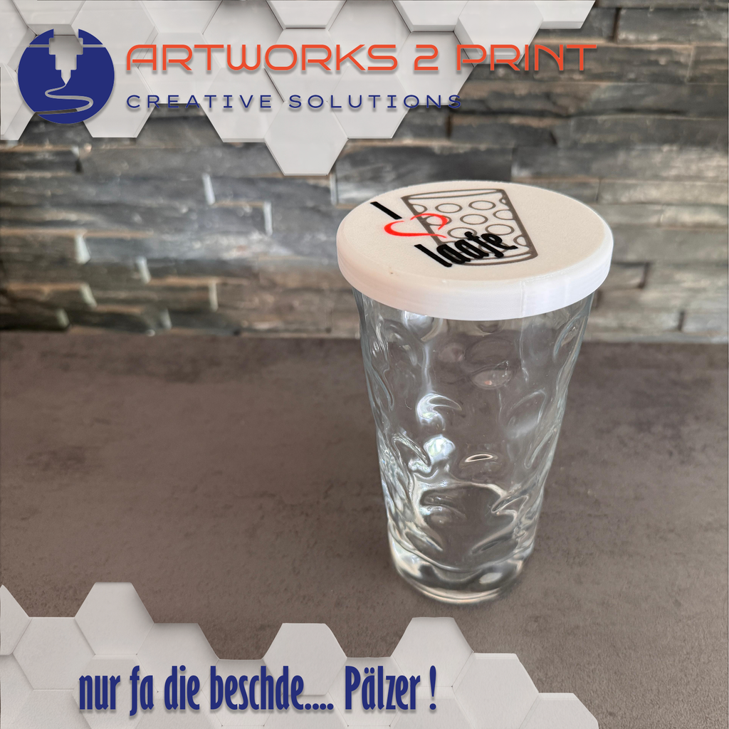 Dubbeglas Deckel 0,5l & 0,25l Personalisierbar Pfalz Geschenk Schutz gegen Insekten und KO Tropfen fürs Weinfest Straßenfest oder die Party