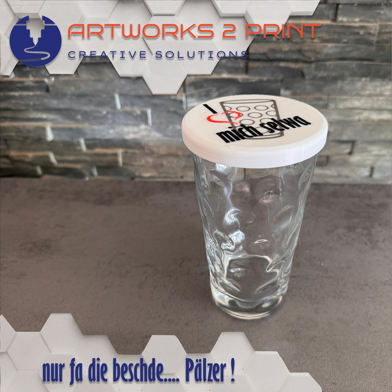 Dubbeglas Deckel 0,5l & 0,25l Personalisierbar Pfalz Geschenk Schutz gegen Insekten und KO Tropfen fürs Weinfest Straßenfest oder die Party