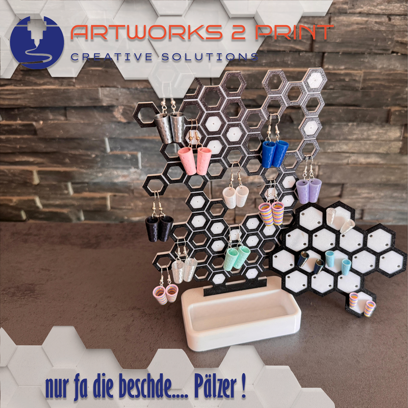 Dubbeglas Ohrringe – Hänger (versilbert)