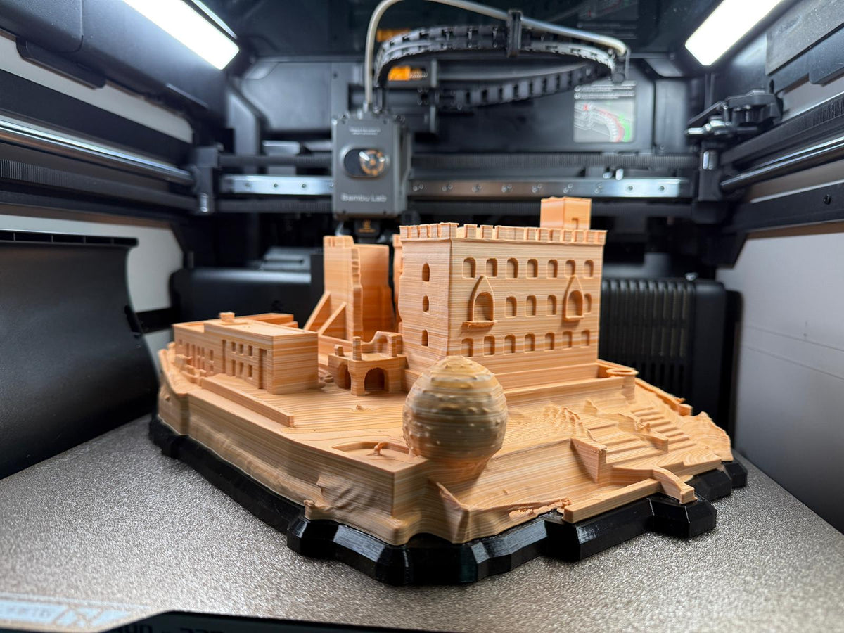 Detailliertes Schlossmodell aus dem 3D-Drucker
