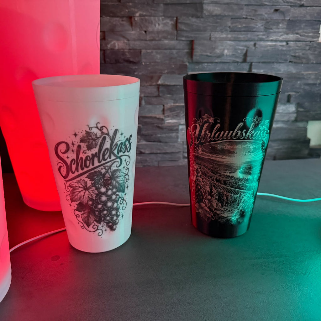 Dubbeglas Spardose 20 cm – Pfälzer Schorlekasse | personalisierbar