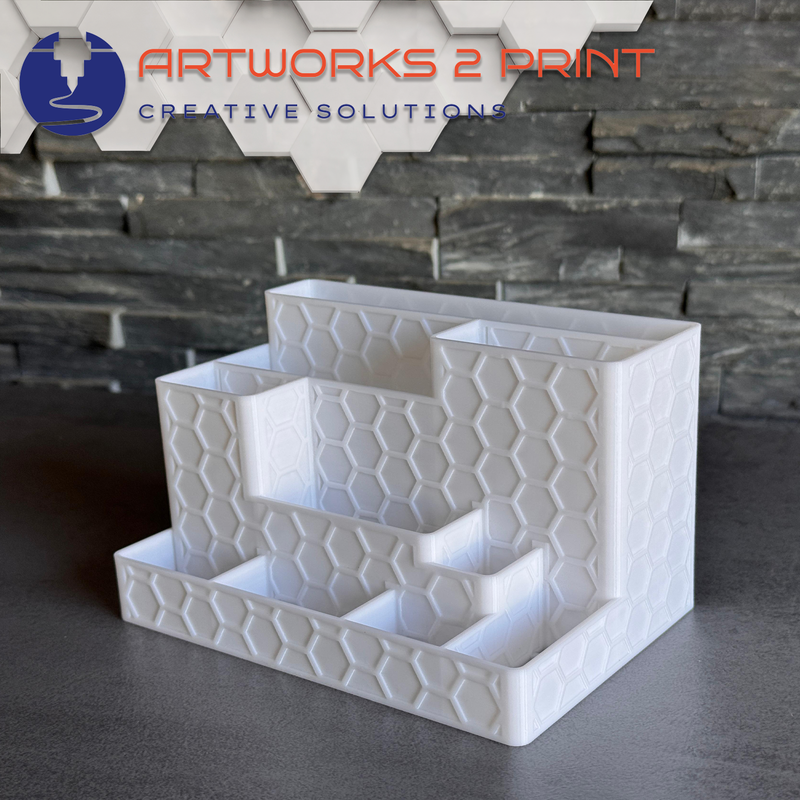 Weißer Stampin' Up Acrylblock Halter – 3D-gedruckter Organizer mit 10 Fächern für alle Acrylblock-Größen