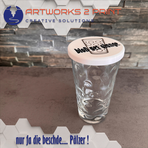 Dubbeglas Deckel 0,5l & 0,25l Personalisierbar Pfalz Geschenk Schutz gegen Insekten und KO Tropfen fürs Weinfest Straßenfest oder die Party