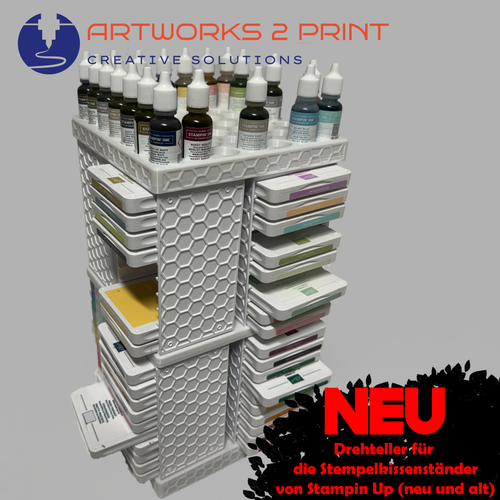 Drehteller 2.0 für Stempelkissenständer 3D-gedruckt für StampinUp (neu/alt) Drehbarer Organizer für 40/80 Stempelkissen SetAngebot verfügbar