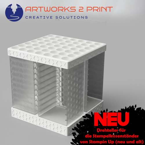 Drehteller 2.0 für Stempelkissenständer 3D-gedruckt für StampinUp (neu/alt) Drehbarer Organizer für 40/80 Stempelkissen SetAngebot verfügbar