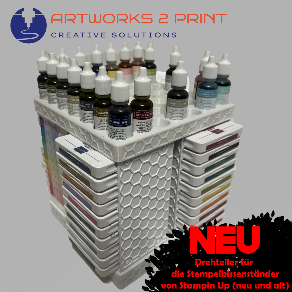 Drehteller 2.0 für Stempelkissenständer 3D-gedruckt für StampinUp (neu/alt) Drehbarer Organizer für 40/80 Stempelkissen SetAngebot verfügbar