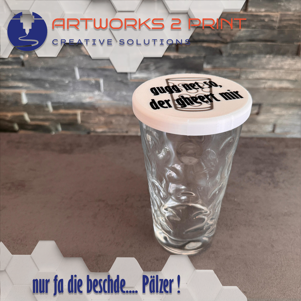 Dubbeglas Deckel 0,5l & 0,25l Personalisierbar Pfalz Geschenk Schutz gegen Insekten und KO Tropfen fürs Weinfest Straßenfest oder die Party