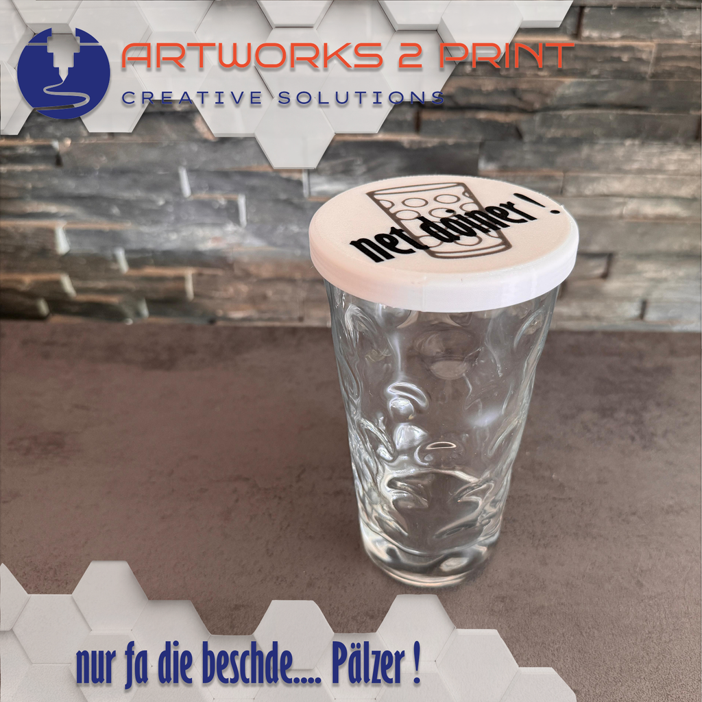 Dubbeglas Deckel 0,5l & 0,25l Personalisierbar Pfalz Geschenk Schutz gegen Insekten und KO Tropfen fürs Weinfest Straßenfest oder die Party