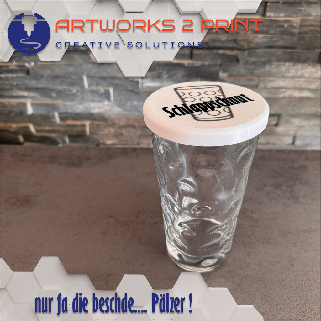 Dubbeglas Deckel 0,5l & 0,25l Personalisierbar Pfalz Geschenk Schutz gegen Insekten und KO Tropfen fürs Weinfest Straßenfest oder die Party