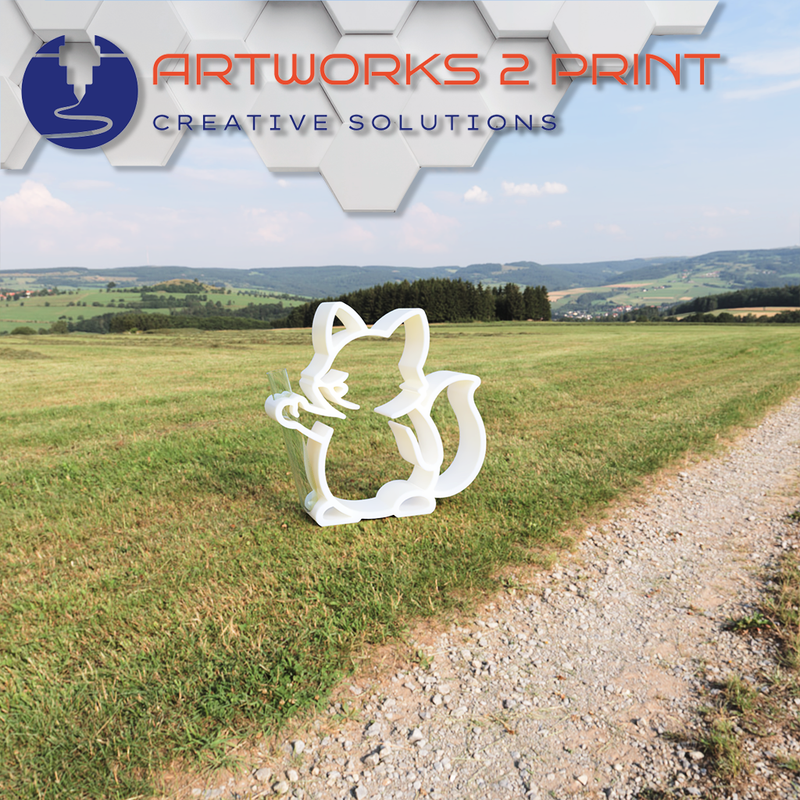 FlowerBuddy – 3D-gedruckte Blumenvase Figur mit Reagenzglas | artworks2print