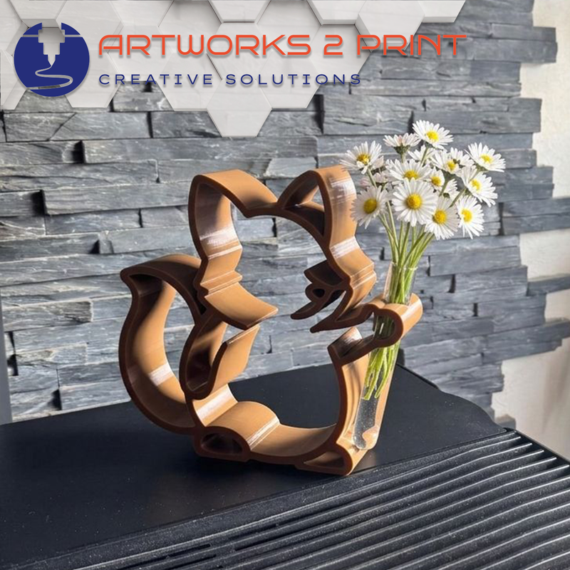 FlowerBuddy – 3D-gedruckte Blumenvase Figur mit Reagenzglas | artworks2print