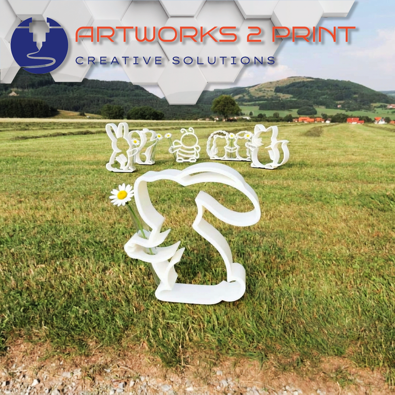 FlowerBuddy – 3D-gedruckte Blumenvase Figur mit Reagenzglas | artworks2print