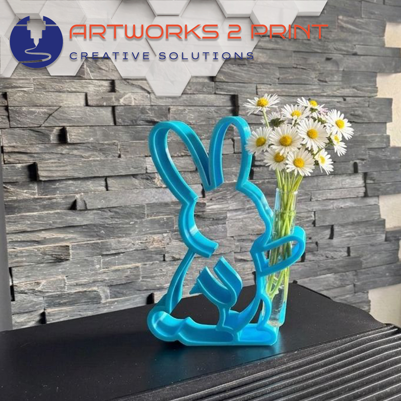 FlowerBuddy – 3D-gedruckte Blumenvase Figur mit Reagenzglas | artworks2print