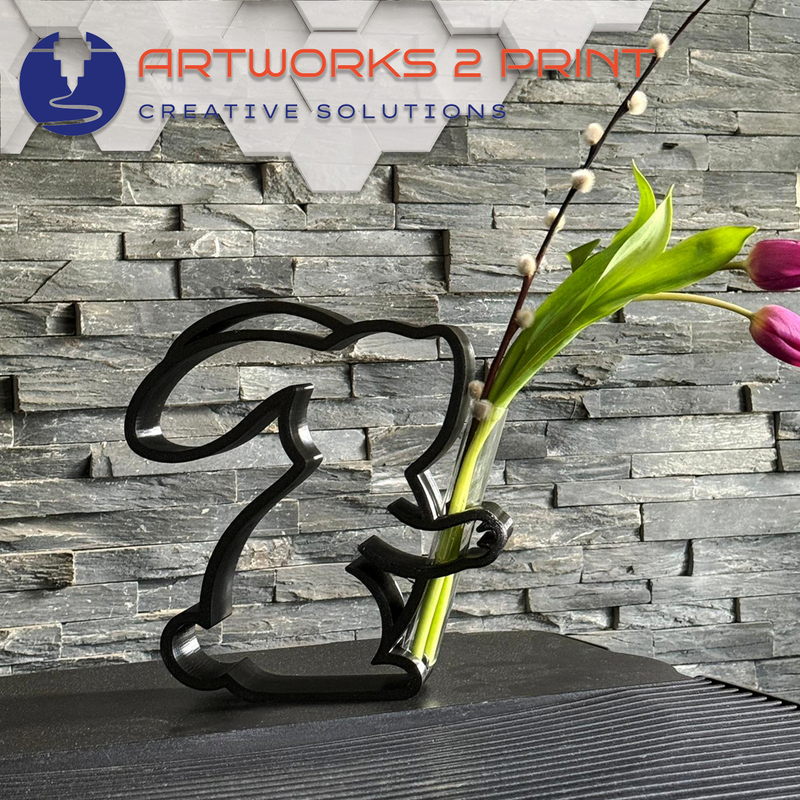 FlowerBuddy – 3D-gedruckte Blumenvase Figur mit Reagenzglas | artworks2print
