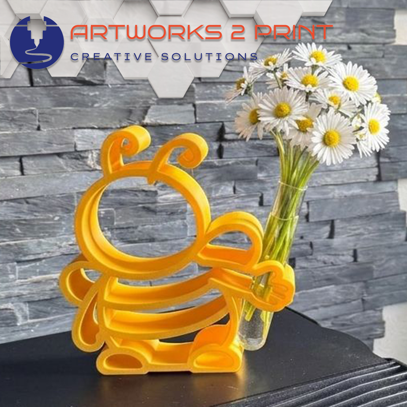 FlowerBuddy – 3D-gedruckte Blumenvase Figur mit Reagenzglas | artworks2print