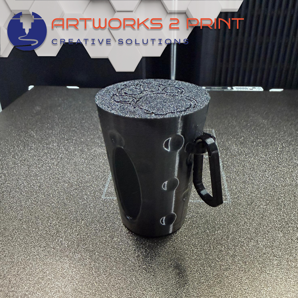Kotbeutelspender im Dubbeglas-Design – 3D-gedruckter schwarzer Kotbeutelhalter für Hunde, Pfalz Gassi-Accessoire